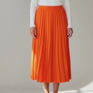 J Crew Pleated MIDI Sweater Skirt with side closure. Persimmon. Never worn.